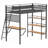 William Matte Black 3-shelf Twin Loft Bed