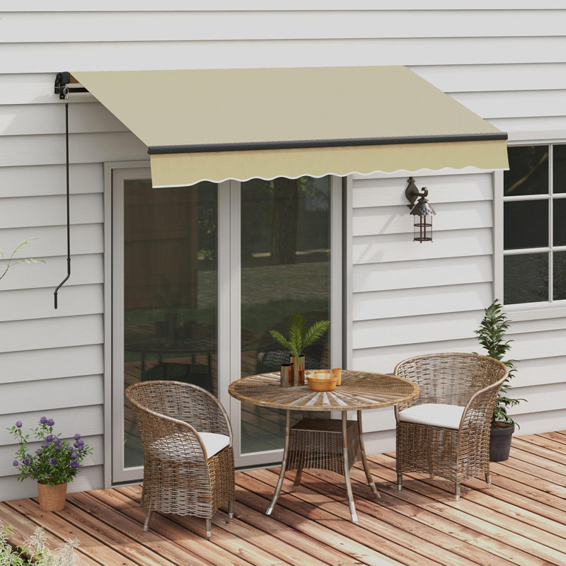 Auvent rétractable L 98,5 po x l 78,8 po, Beige