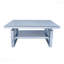 Table basse carrée en verre salon moderne de luxe avec table à thé trempé et balcon