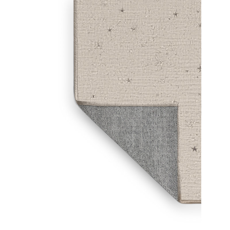 Tapis abstrait moderne et contemporain lavable à la machine Aguayo du 4 juillet en beige - reliure beige, 7 x 10