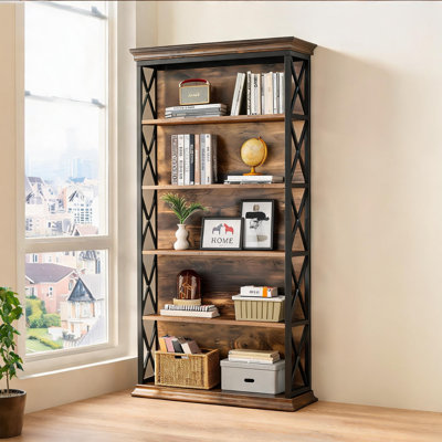 Bibliothèque spacieuse à 6 niveaux pour le salon et le bureau