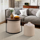 Coffee Table Set With 2 Stools