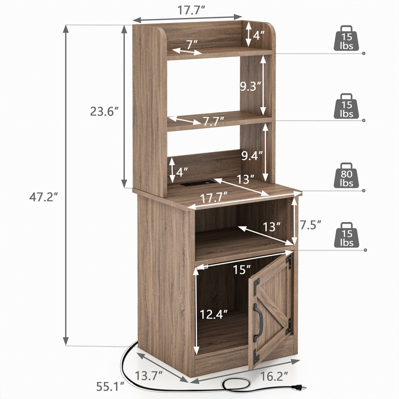 Kunkle 17.7'' W Nightstand, Gray
