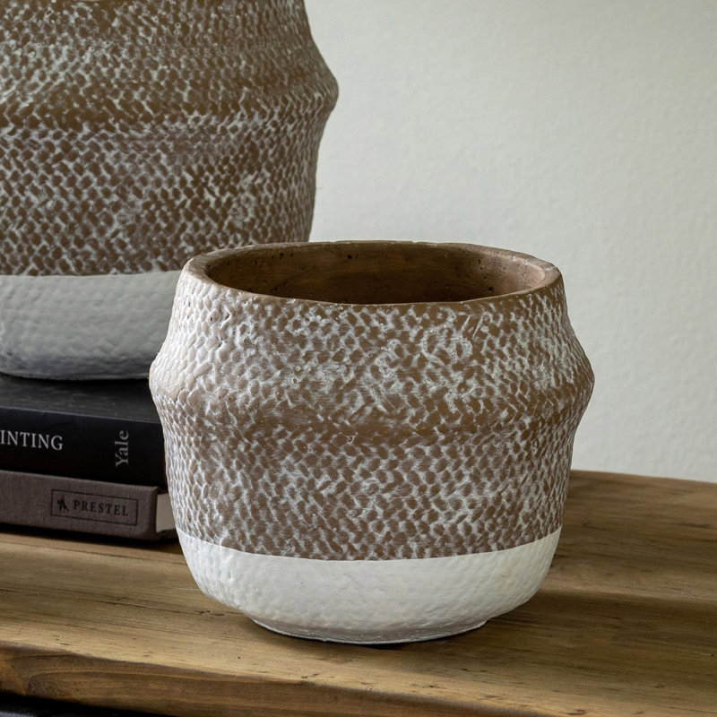 Rustic Modern Planter, 6.75" H x 6.25" W x 8.5" D