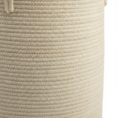 15”x20” Woven Cotton Rope Storage Basket Practical Laundry Hamper for Home Use