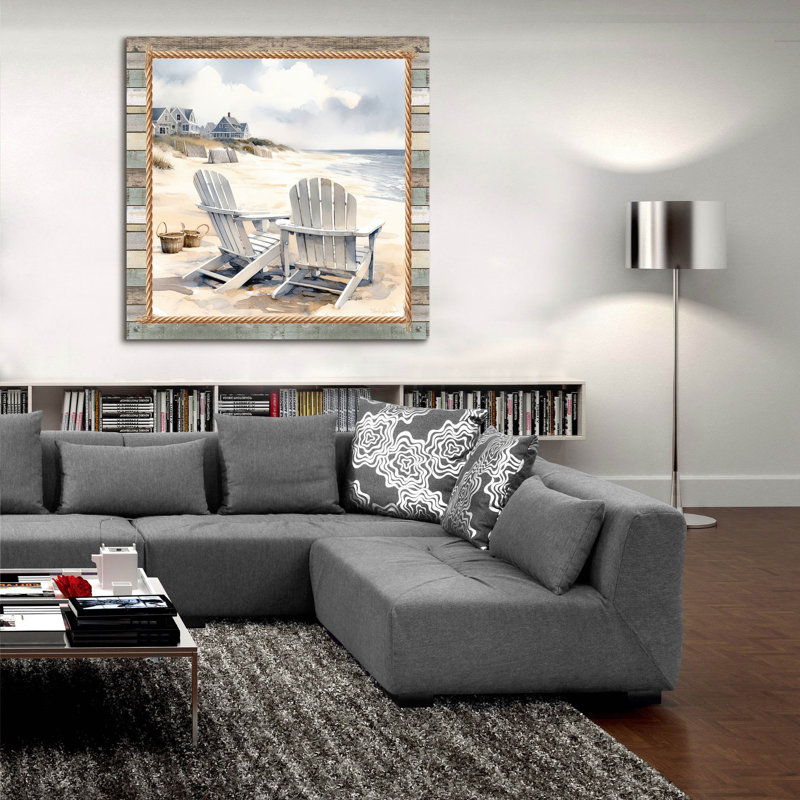  «Cape Cod Adirondack Chairs» par Nicole DeCamp, art mural en verre acrylique, 36 po x 36 po, H 36 po x l 36 po