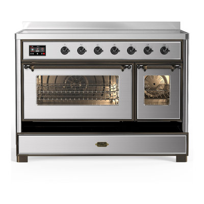 Majestic III Series 48 Inch Induction Range with 6 Induction Elements in Matte Graphite (Brass Trim)