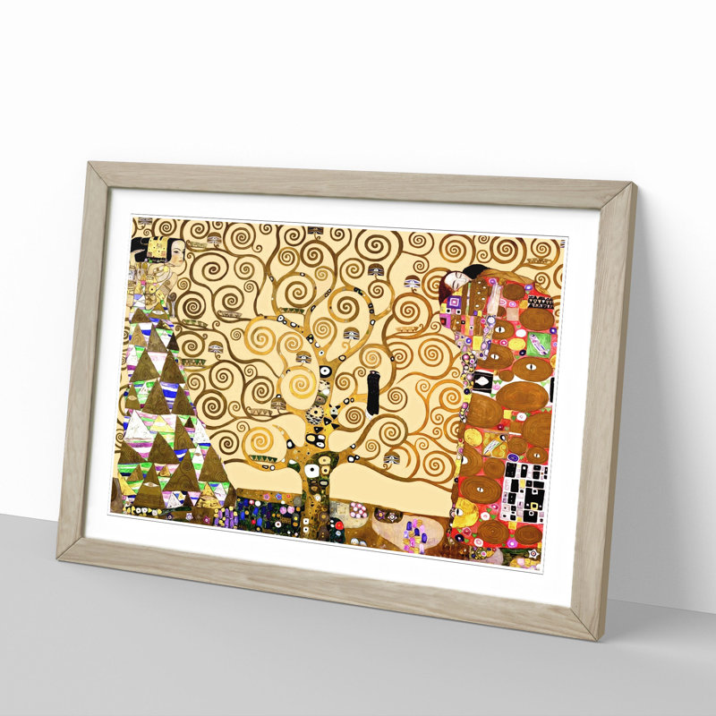 The Tree of Life by Gustav Klimt - Picture Frame Painting, 27cm H x 36cm W x 2cm D, Oak Framed