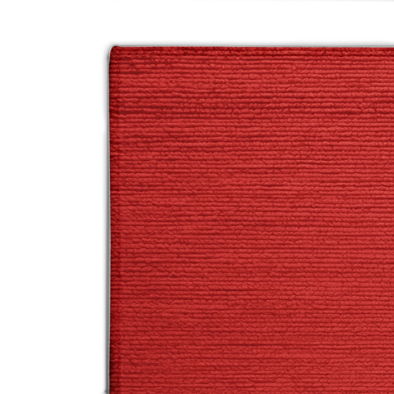Solid Red Indoor and Outdoor Area Rug, Rectangle 4' x 6'