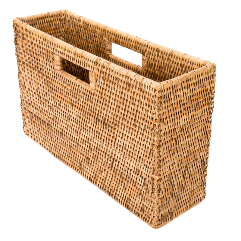 Wicker Magazine Rack, Honey Brown