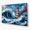 Art mural nautique rouge, blanc, bleu et bleu