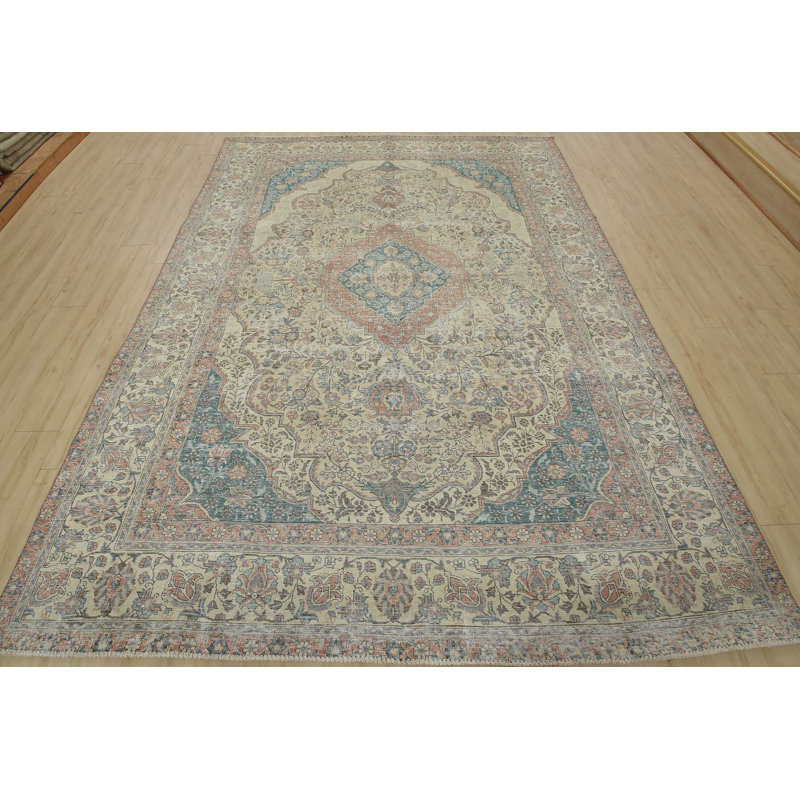 Tapis oriental rétro en laine nouée à la main 8 pi 2 po x 10 pi 10 po