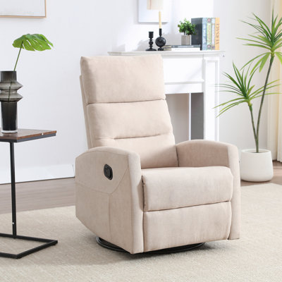 26" W Manual Swivel Rocker Recliner With Pockets