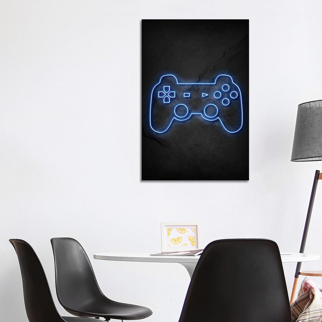 Leinwandbild Playstation Controller Neon