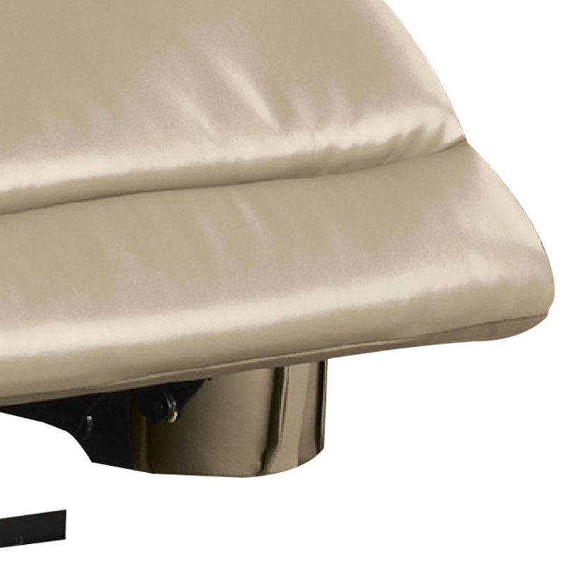 Sily Power Recliner Chair, Flange Trim, Foam Beige Faux Leather Seat, Beige