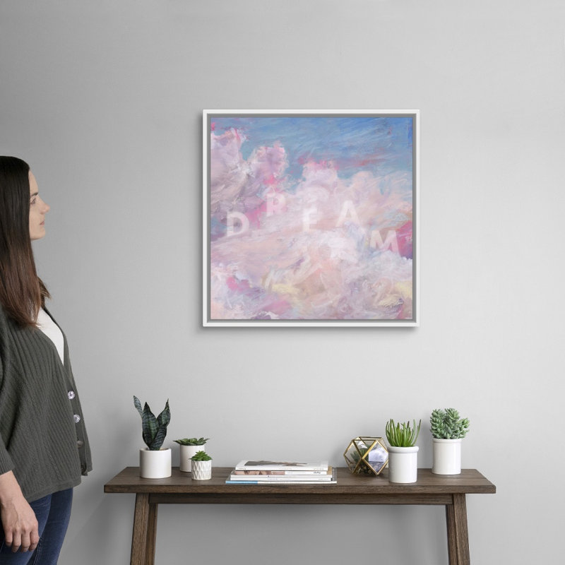 «Daydream Pink 04» par Lisa Audit - reproduction d'art, Toile blanche encadrée, H 26 po x l 26 po x P 1,75 po