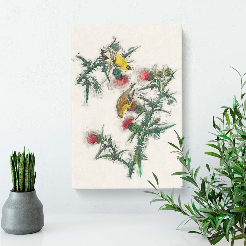American Goldfinch Birds by John Audubon - Wrapped Canvas, 50cm H x 35cm W x 3cm D