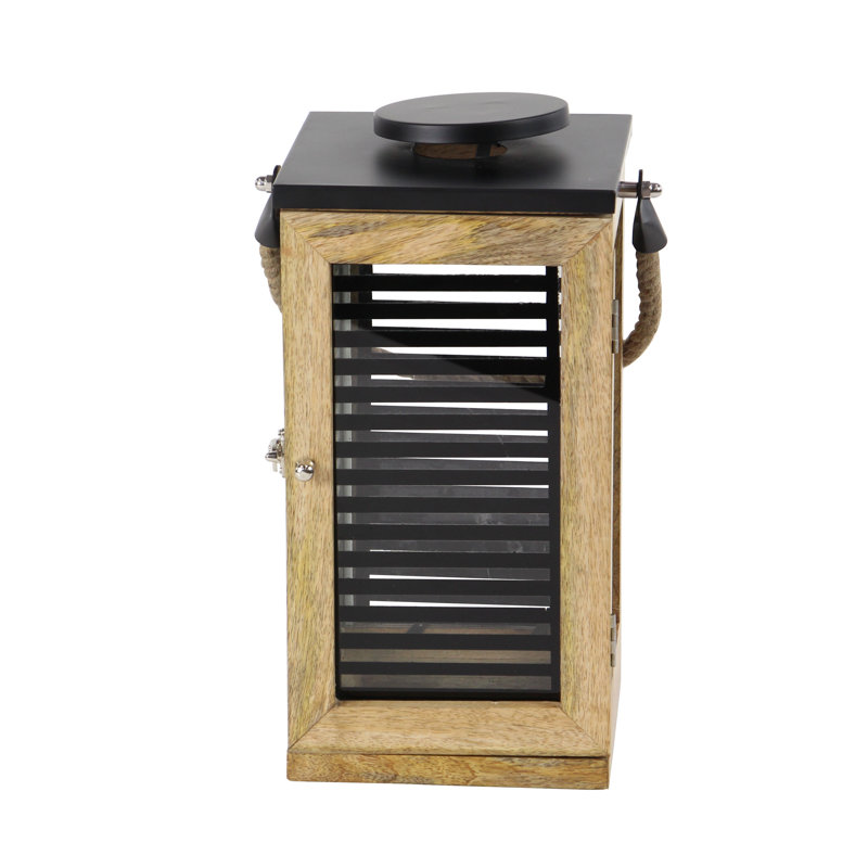 15'' H Wood Tabletop Lantern
