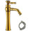 Brass Single-Handle Bathroom Vessel Sink Faucet, Tall Gold Vanity Mixer Tap for Deck-Mount Lavatory Sinks
