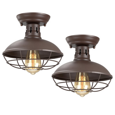 Plafonnier encastré bronze industriel 1 lumière
