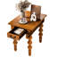 Table de bout en bois massif naturel avec tiroir, côté pour le salon et bois d'hévéa, imperméable, facile à assembler, espace traditionnel idéal naturel antique, placage, plateau de table imperméable, pieds, propre