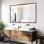 Grand miroir mural de salle de bain de 60 po x 40 po avec cadre en aluminium noyer, vision claire tout autour, pour salle de bain, salon, chambre à coucher, moderne et facile à accrocher-62228450-62228426