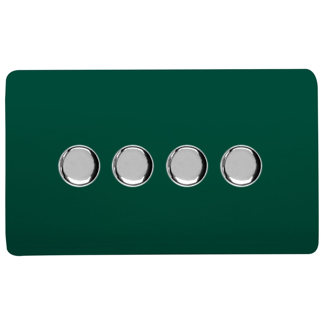 Trendi Switch 4 Gang 1 or 2 way 100w Rotary LED Dimmer Light Switch