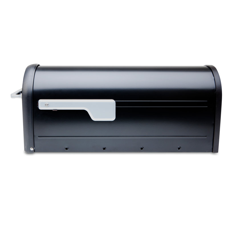 Chadwick Black Aluminum Post Mount Mailbox with Nickel Accents