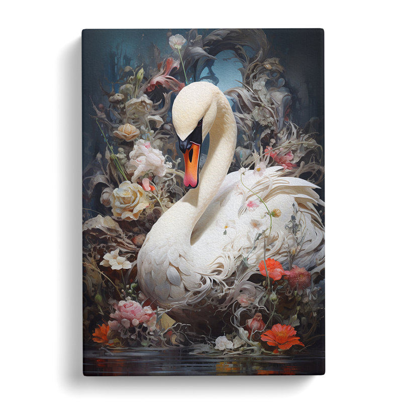 Swan Neo-Plasticism - Wrapped Canvas, 60cm H x 40cm W x 3cm D