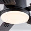 Ventilateurs de plafond noirs de 52 pouces avec lumières et télécommande, ventilateur de plafond moderne intérieur / extérieur pour le patio de la chambre à coucher, moteur à courant continu silencieux réversible à 6 vitesses, 3 tasses, deux pales à finition double