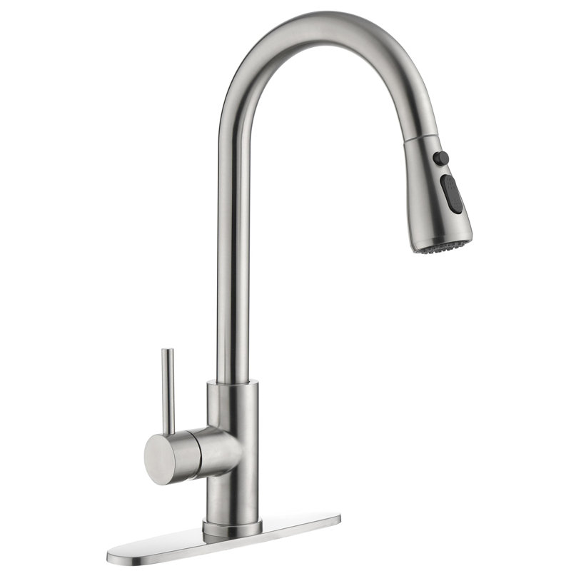 KISRAIS Pull Down Kitchen Faucet, Brushed Nickel