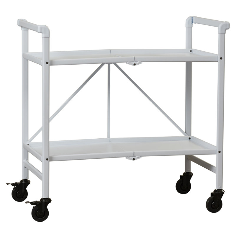 Ludlow Metal Bar Cart, White