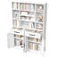 Bibliothèque en métal de 71 pouces de hauteur avec tiroirs, tablettes réglables et portes d'armoire pour l'organisation de la chambre à coucher