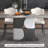 Brown Luxury Marble Rectangular Dining Table Sets-103161292