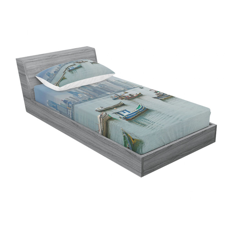 Ensemble de draps Panama Cityscape Pacific Coast, Ensemble de draps pour lit simple avec drap-housse