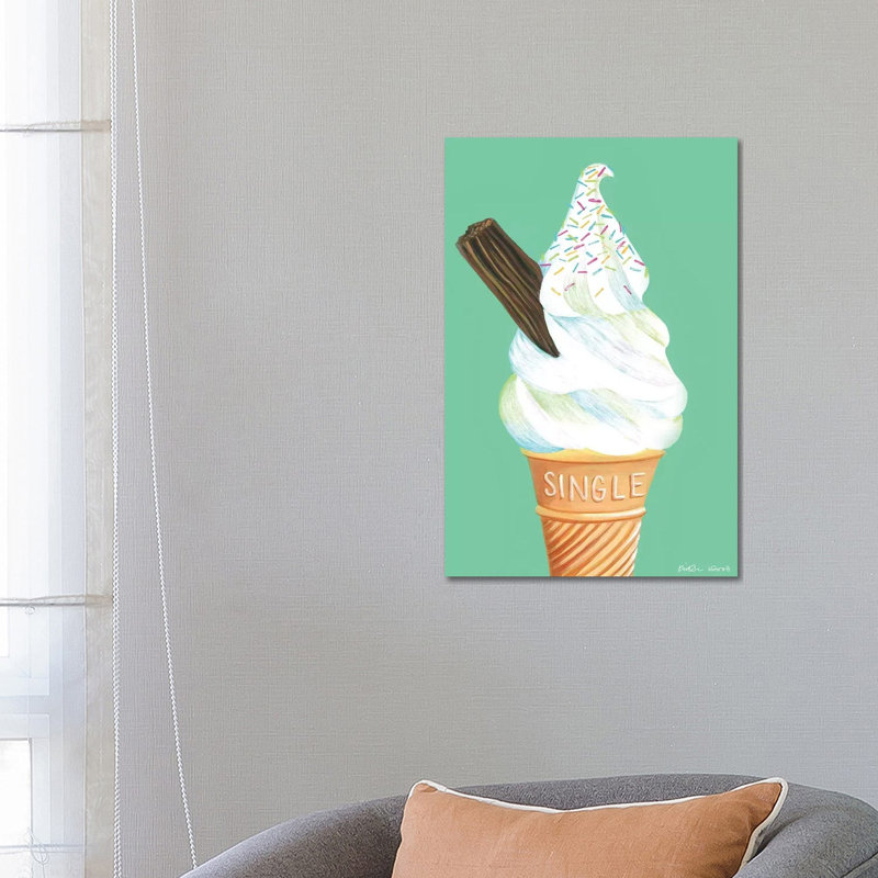 Ice Cream On Mint by Kirstin Wood - Wrapped Canvas Print, 66.04 cm H x 45.72 cm W x 1.91 cm D