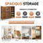 Armoire à chaussures 2 portes avec 5 tablettes ouvertes avec dosseret l 45,67 po-422278211