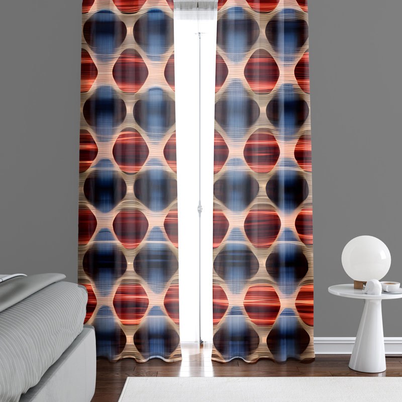 Paire de rideaux semi-transparents en polyester Ameline, L 56 po x L 78 po