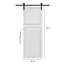 Porte de grange blanche en panneaux de fibres à densité moyenne de 30 po x 80 po à 2 panneaux de style maison de campagne de 3/4 po avec quincaillerie-122618801