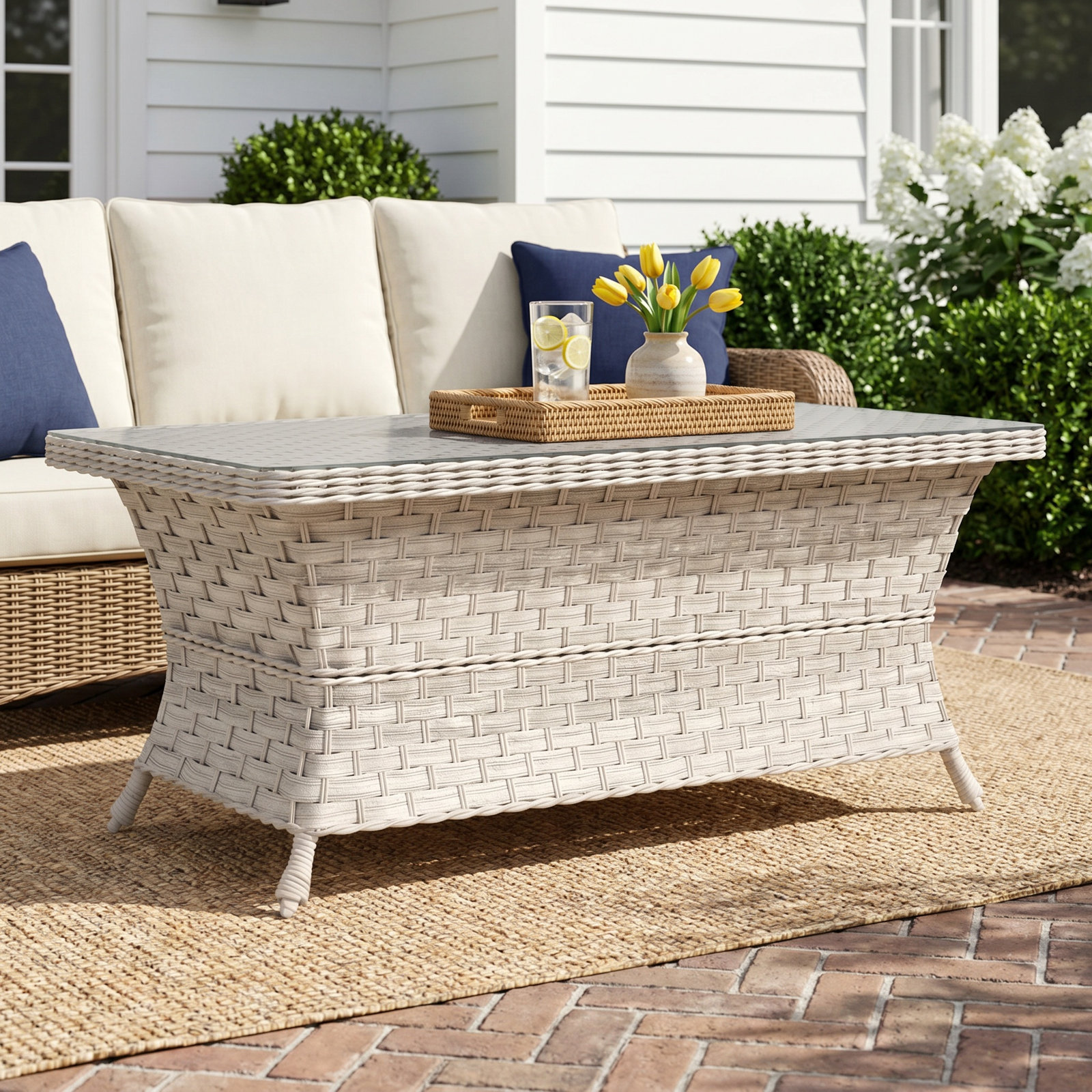 Sky 42'' Glass Outdoor Coffee Table