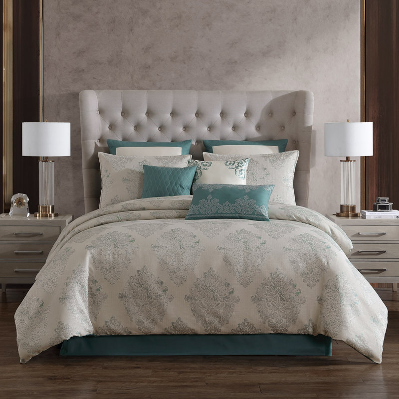 Marana 10 PC Comforter Set Teal, King Comforter + 9 Additional Pieces