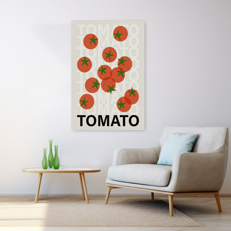 Art mural moderne de fruits rouges tomates fraîches, H 48 po x l 32 po