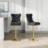 Swivel Upholstered Adjustable Height Counter Stool With Metal Frame