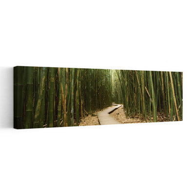 Bamboo Forest Oheo Gulch Seven Sacred Pools Hana Maui Hawaii USA by Dan Merkel - Wrapped Canvas Panoramic Print