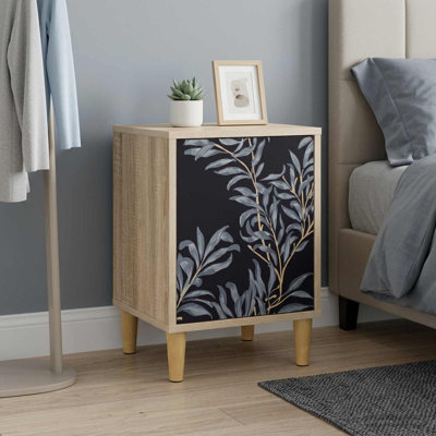 36cm W Engineered Wood Bedside Table