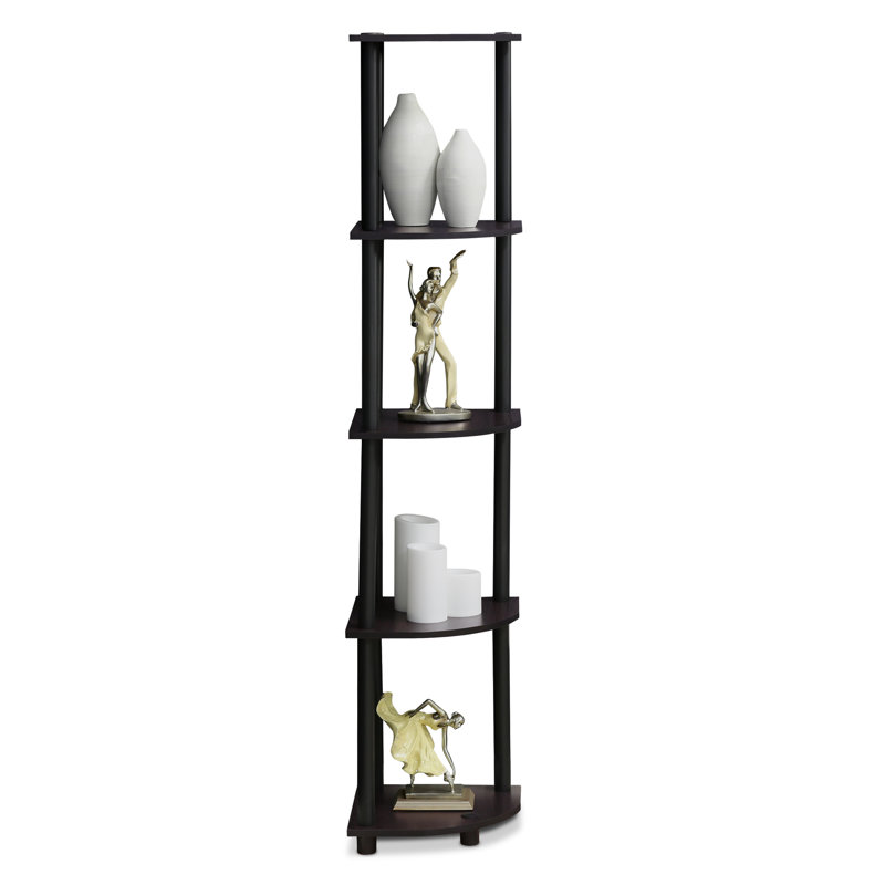 Corner Bookcase, Dark Walnut