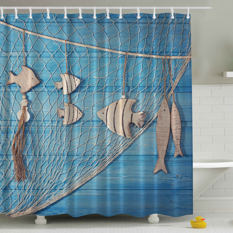 Rideau de douche simple fish net print