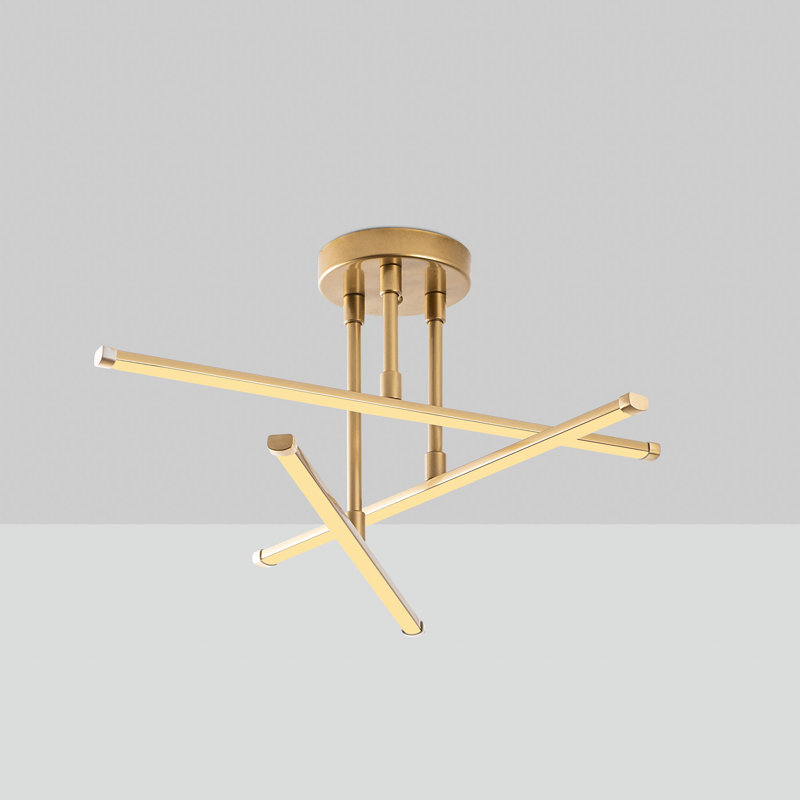 Elegant Gold Chandelier, 20.1 x 10.2 inches | Metal Body with Base Plate (5.1 in Diameter, 3 in Height) | SMD LED 18W, 3000K | Stylish Lighting for Living Room, Dining Room & Entryway | Modern Design & Durable Finish