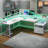 L-Shaped Computer Desk with Power Outlet-904445198