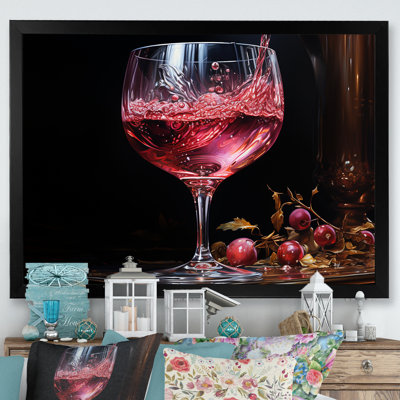 Vin rouge rubis radiant avec lueur réfléchissante - art mural vin